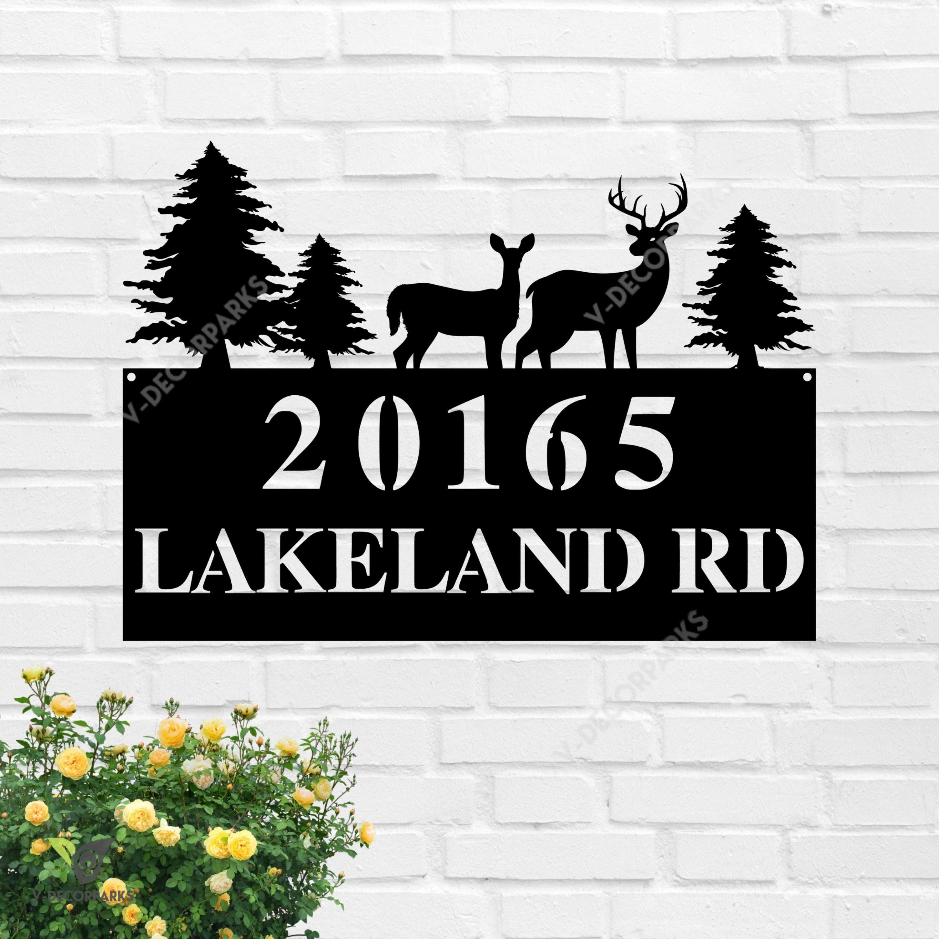 Custom Metal Address Sign, 2 Line, Rustic Sign, Metal House Number Sign