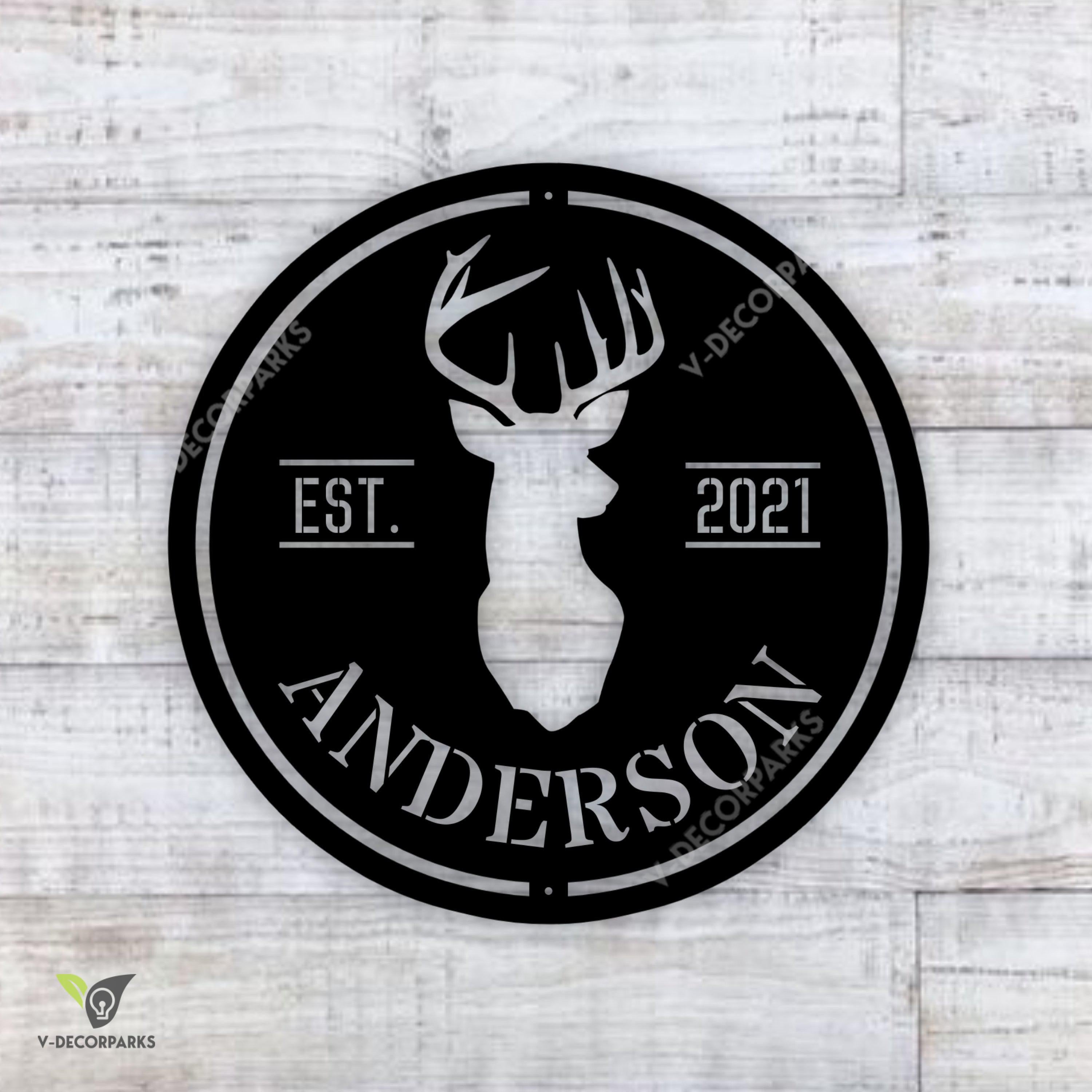 family-name-deer-head-sign-deer-hunter-gift-deer-camp-sign-deer-name