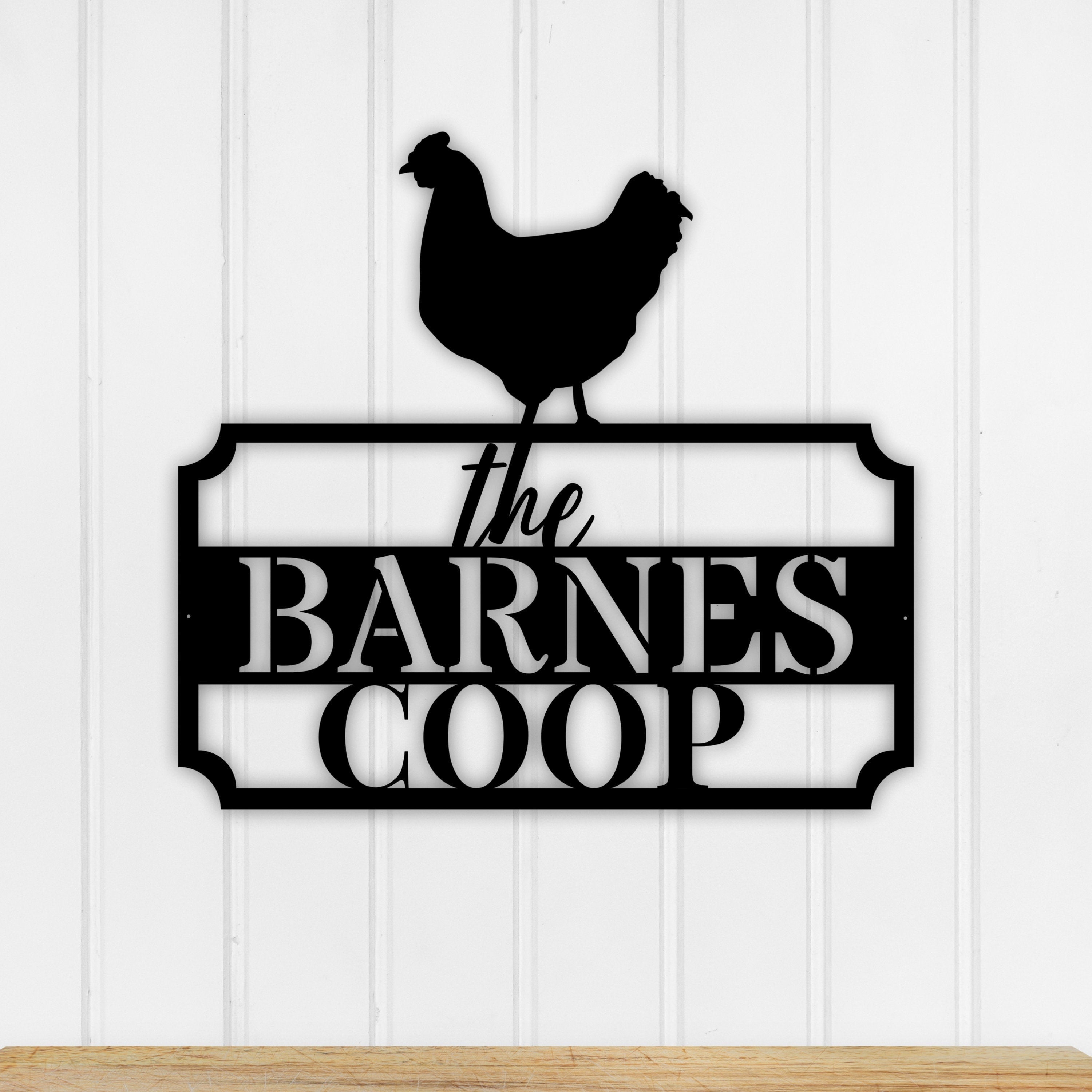 Personalized Chicken Coop Metal Sign, Custom Hen House Sign, Metal ...