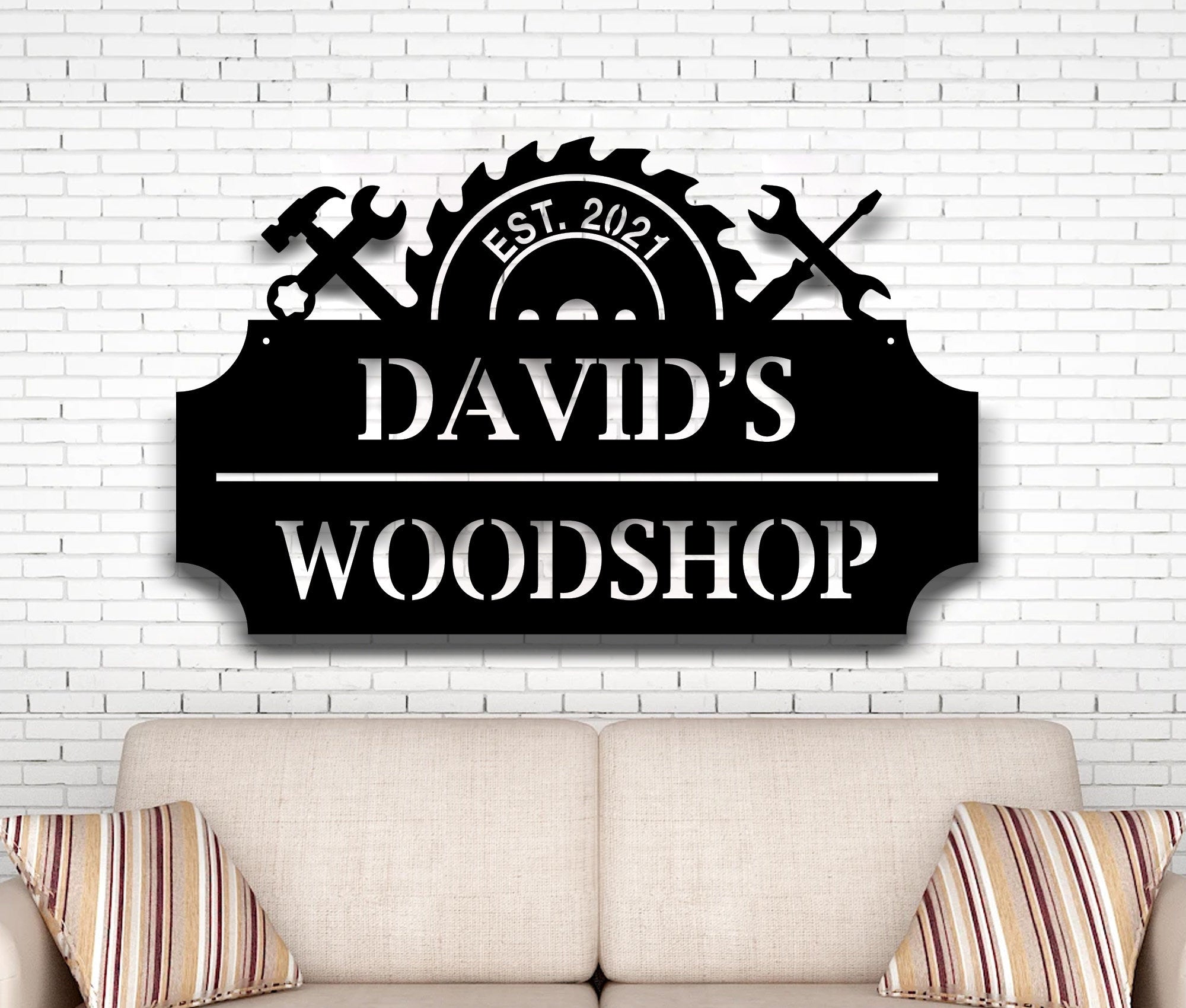 Personalized Workshop Metal Sign Metal Workshop Sign Custom Workshop Sign Garage Sign 2419