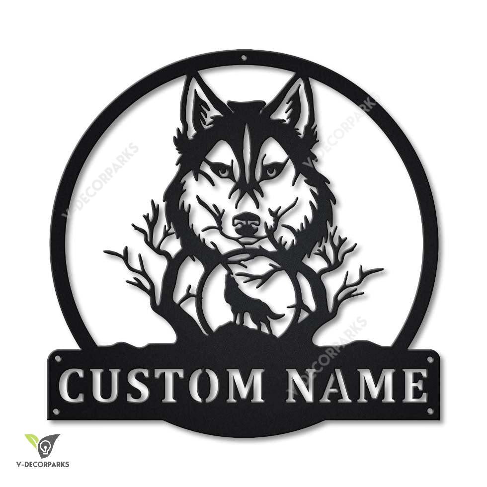 Personalized Wolf Monogram Metal Sign Art, Custom Wolf Monogram Metal Sign, Wolf Monogram Gifts Funny, Animal Gift, Animal Custom