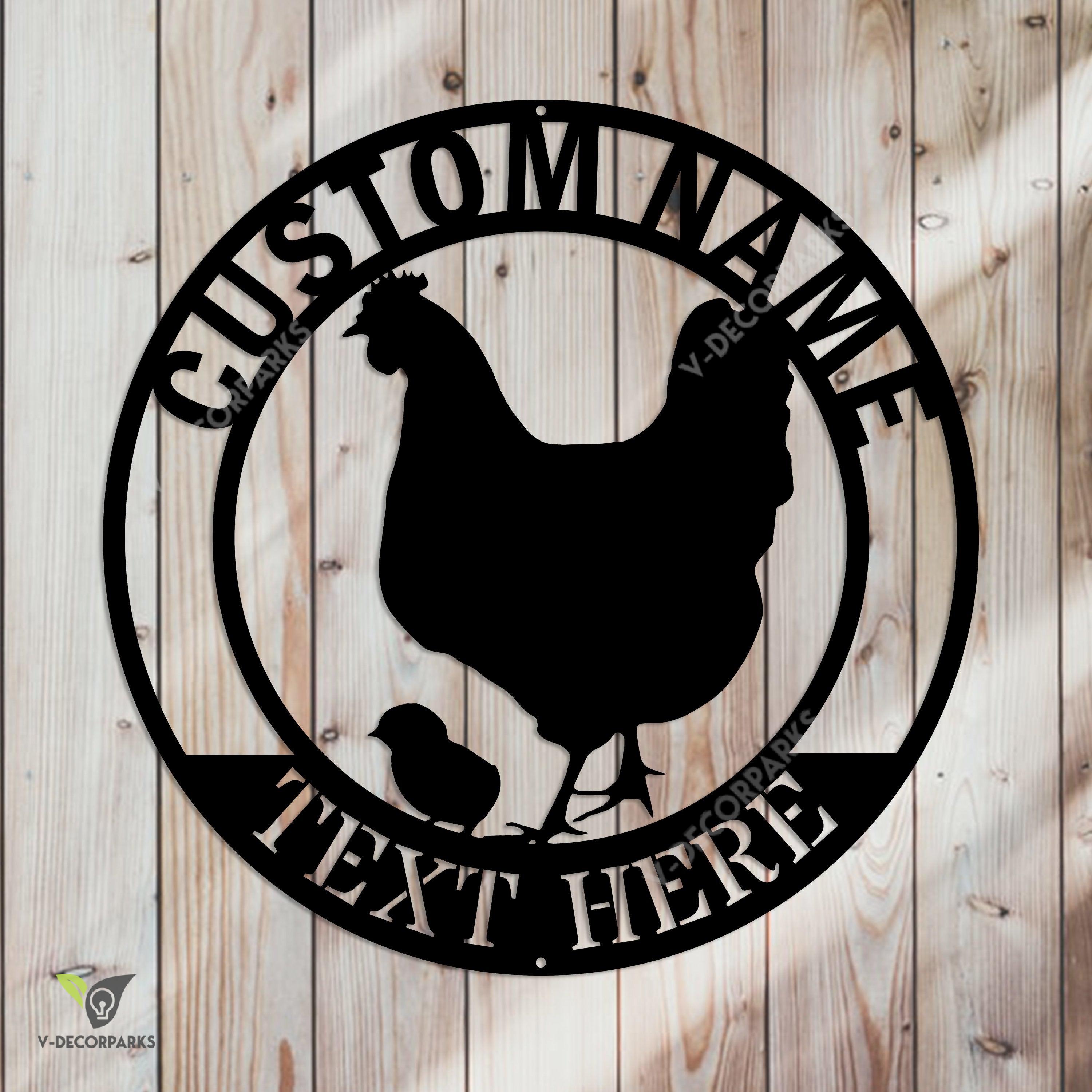 Personalized Chicken Coop Metal Sign, Hen House Sign, Chicken Farm Sign, Metal Sign Farm, Chicken Metal Sign, Family Name Sign