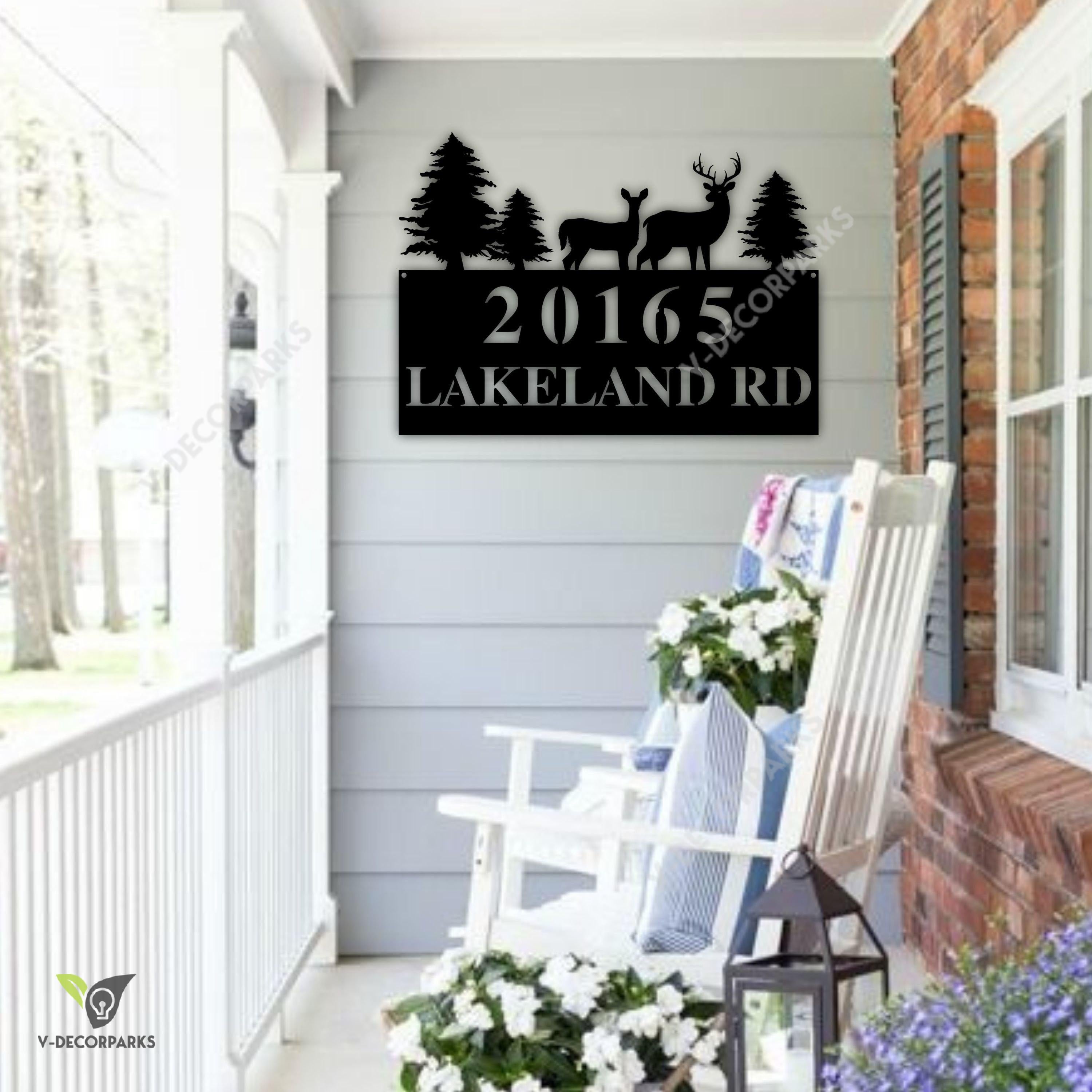 Custom Metal Address Sign, 2 Line, Rustic Sign, Metal House Number Sign