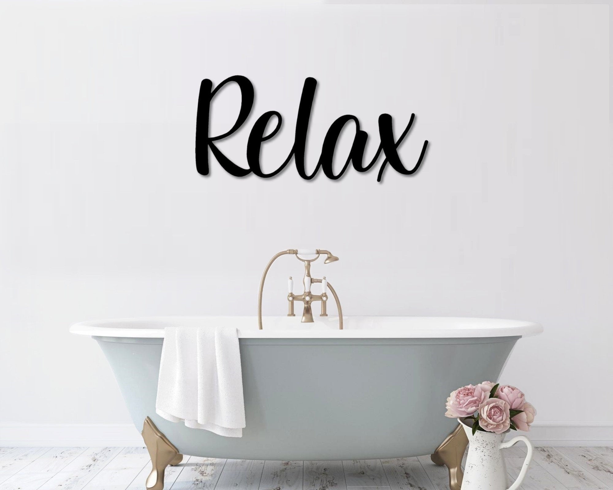 Relax Metal Word Art, Kembara Script Word Art, Indoor - Outdoor Relax ...