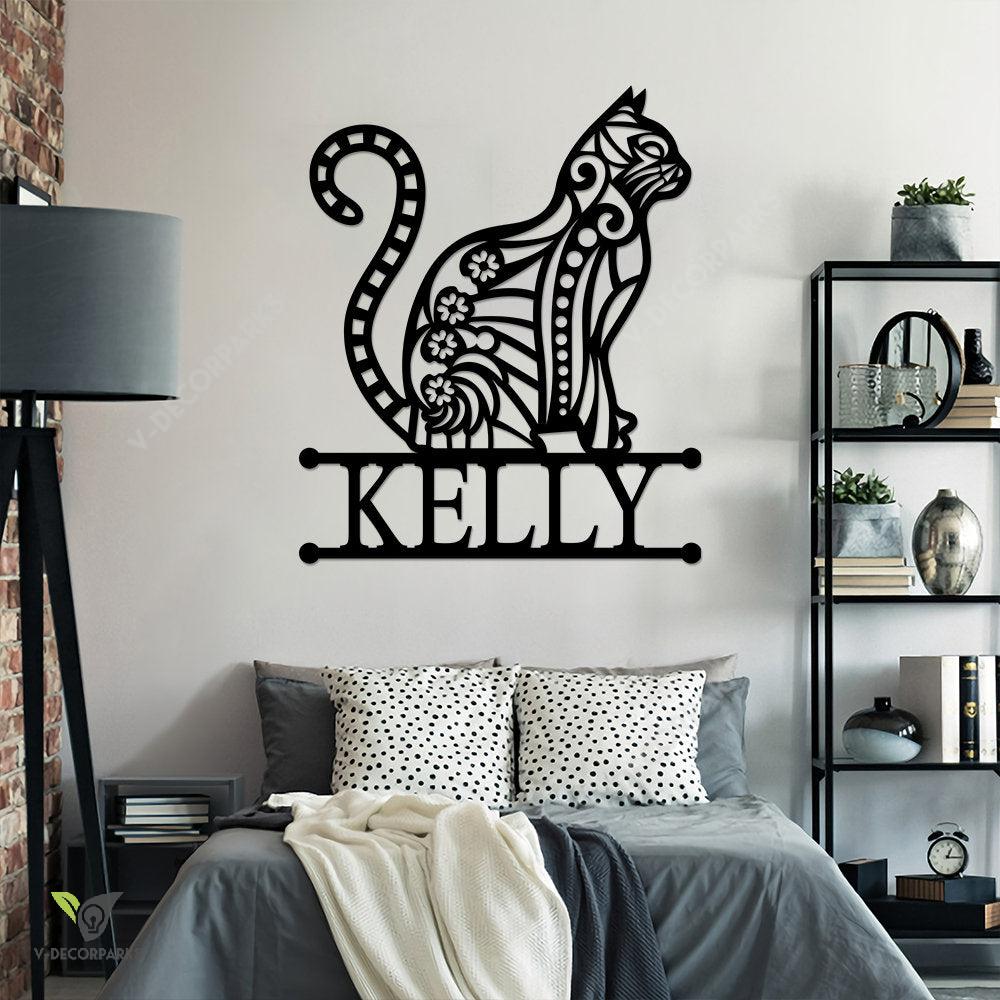 Insegna In Metallo Vintage Con Gatto – "When Visiting My House" – Poster Retrò 20x30cm