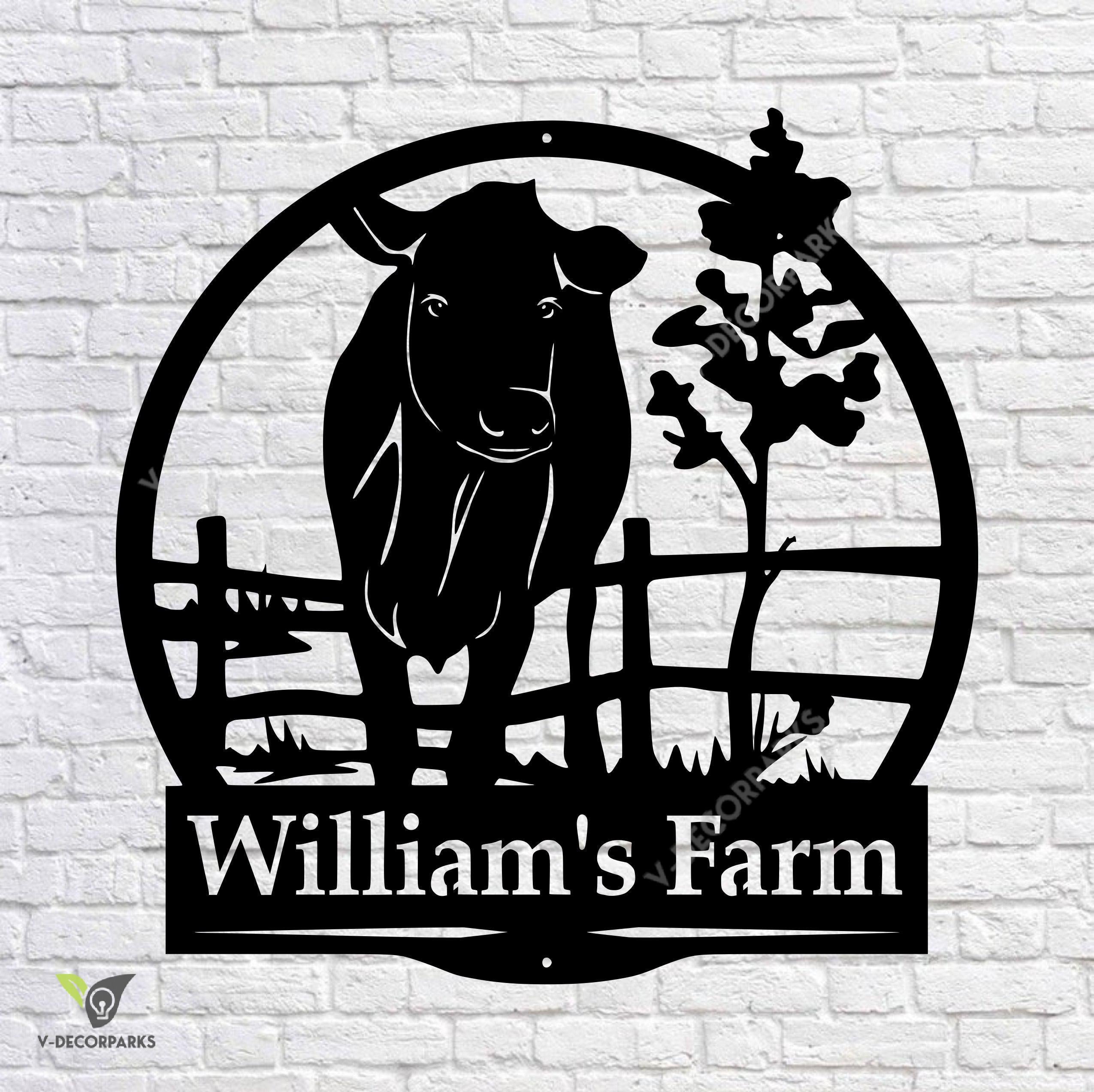 Metal Farm Sign , Personalized Cow Metal Sign - Personalized Family Name Metal Sign - Housewarming Gift - Wedding Gift - Metal Wall Art
