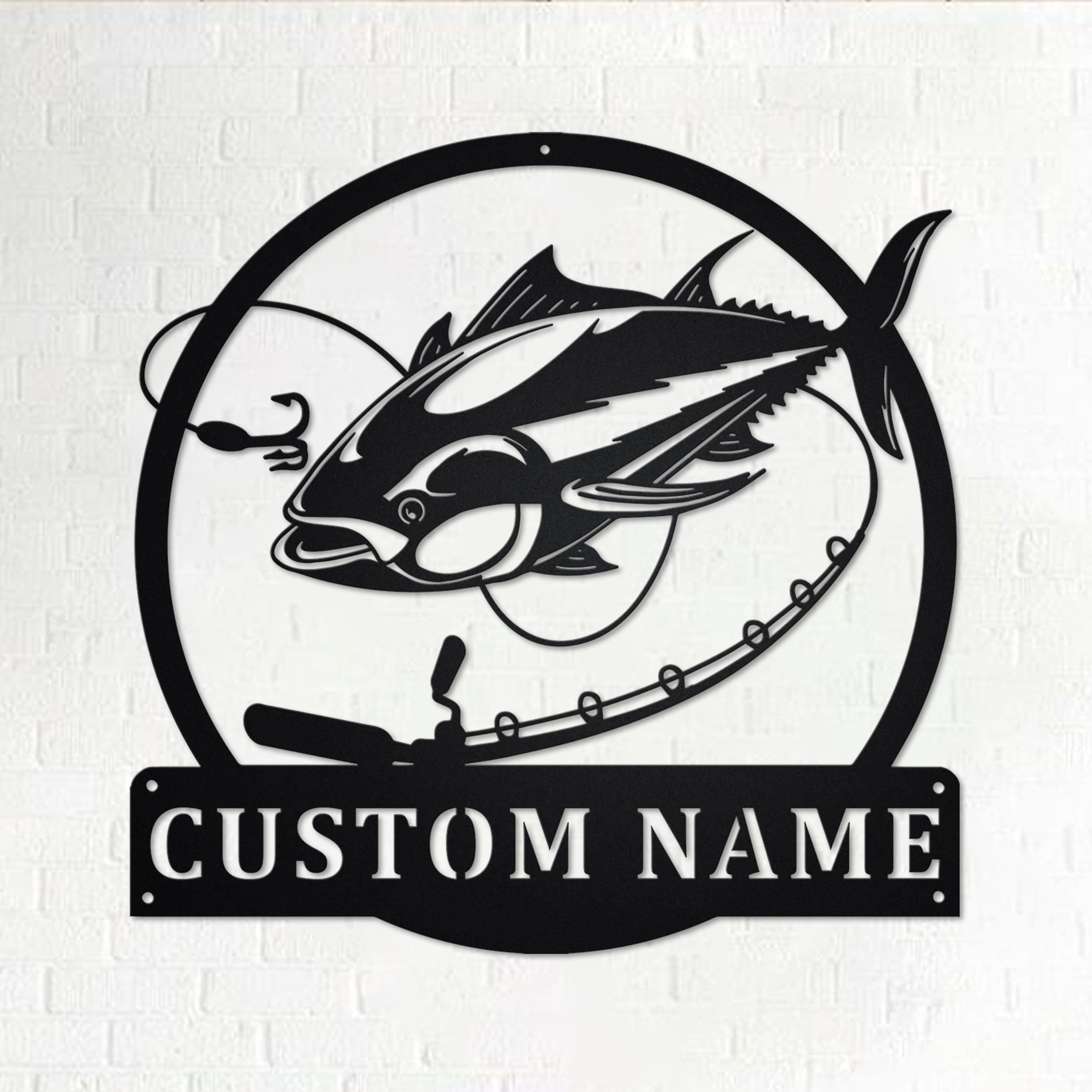 Personalized Tuna Fish Metal Sign, Fishing Metal Wall Art, Fishing ...