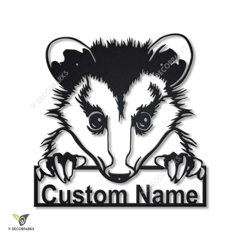 Personalized Opossum Monogram Metal Sign Art, Custom Opossum Metal Sign, Animal Funny, Father's Day Gift, Pets Gift, Birthday Gift