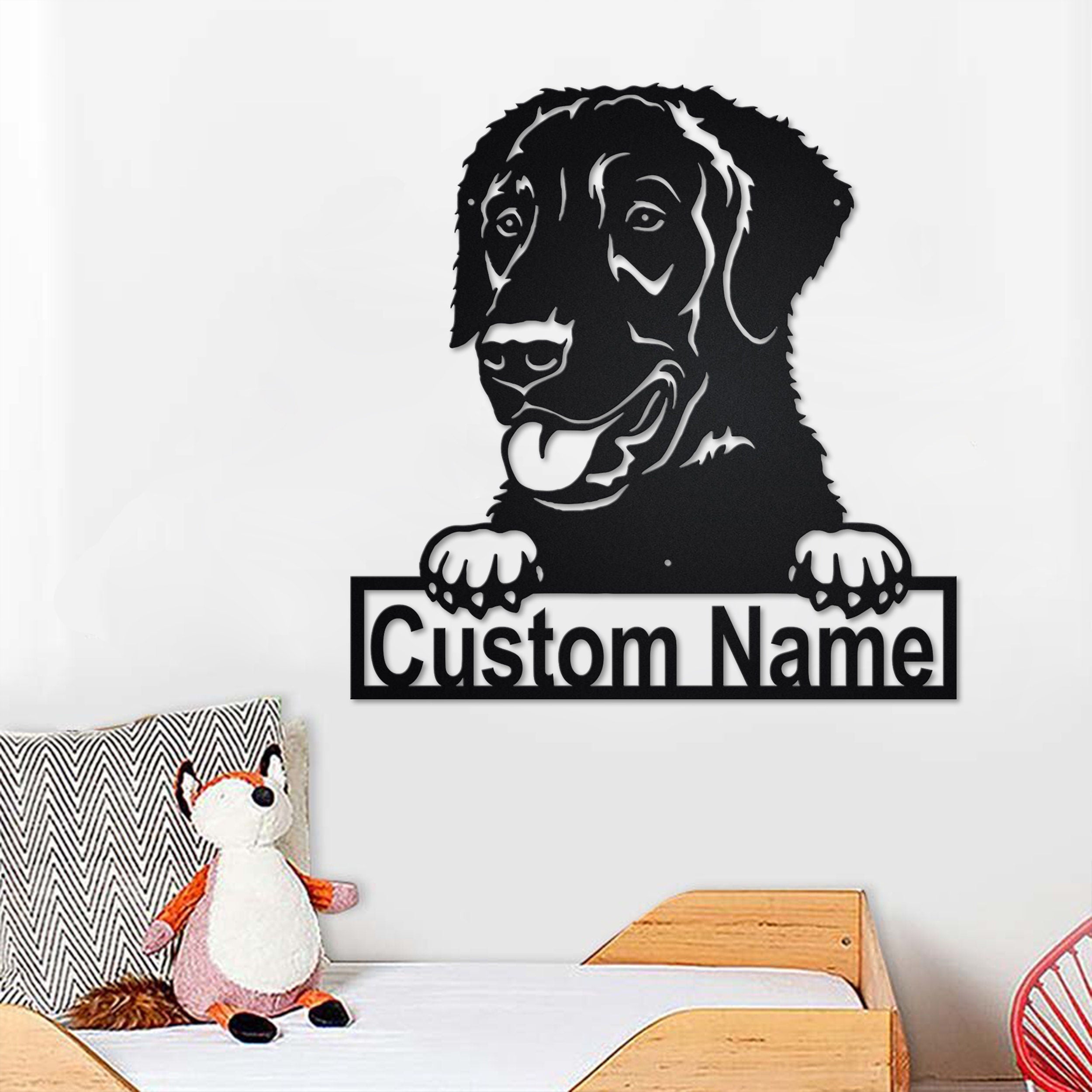 Personalized Curly-coated Retriever Metal Sign, Dog Metal Wall Art, Dog ...