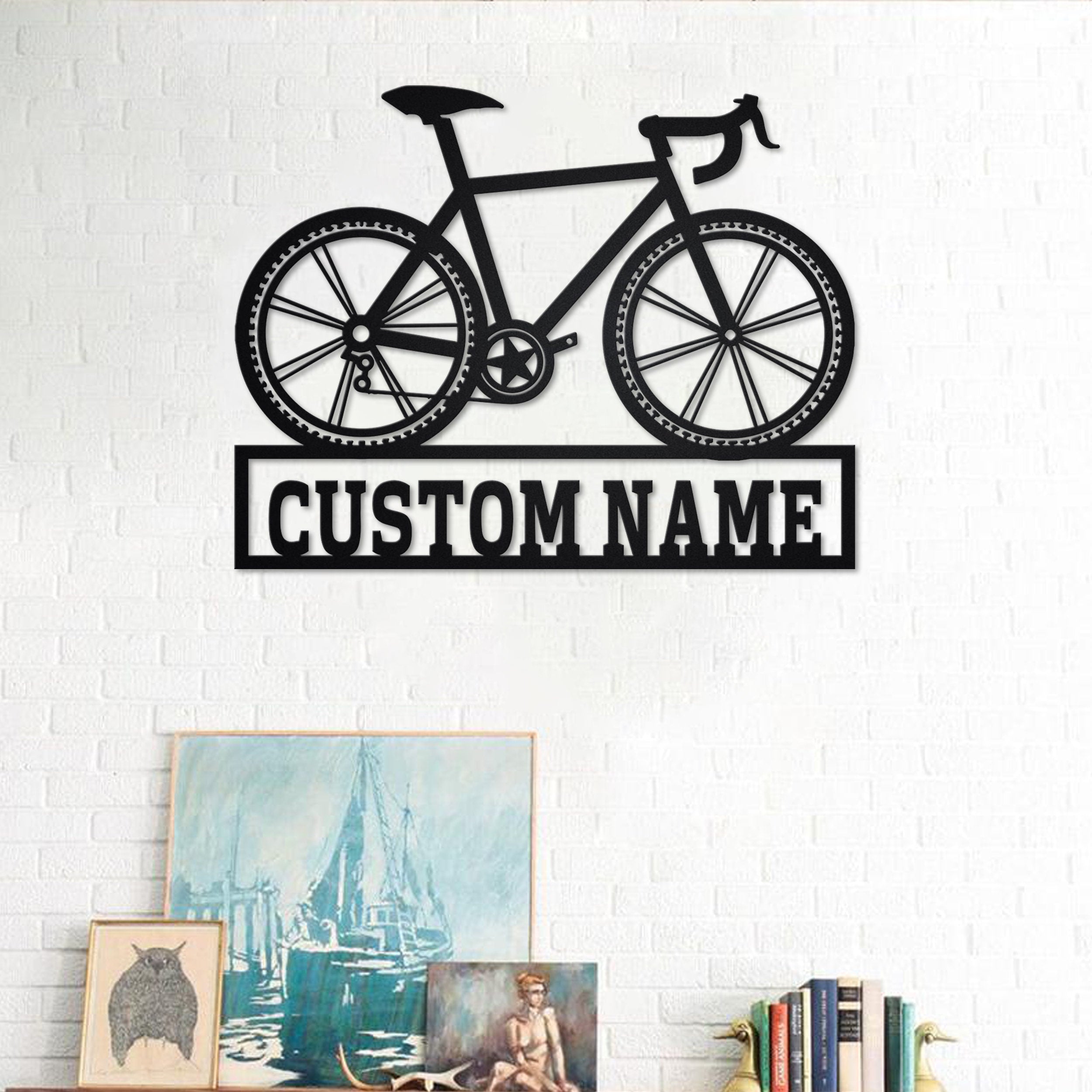 Personalized Bicycle Metal Sign, Bicycle Metal Wall Art, Bicycle Metal ...