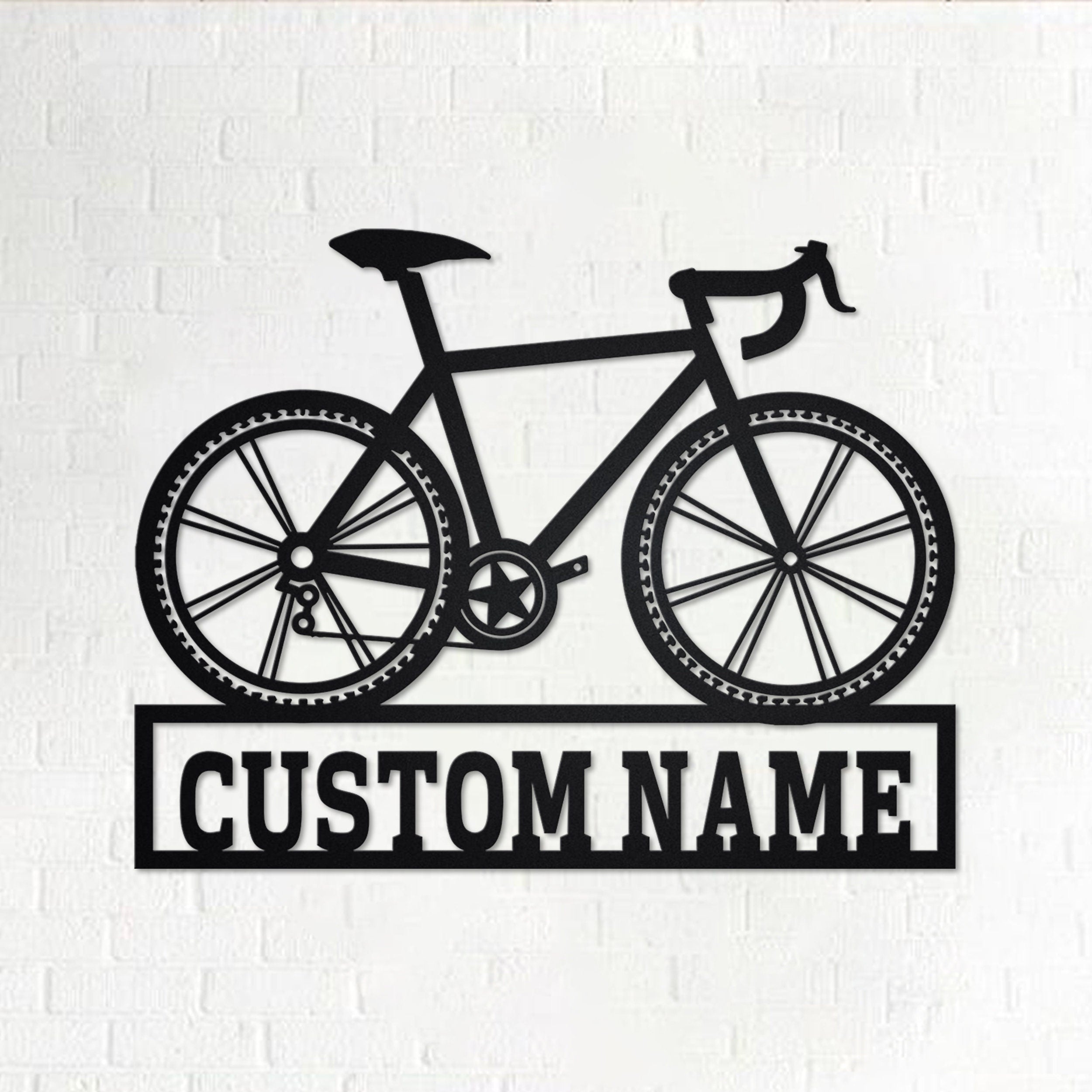 Personalized Bicycle Metal Sign, Bicycle Metal Wall Art, Bicycle Metal ...