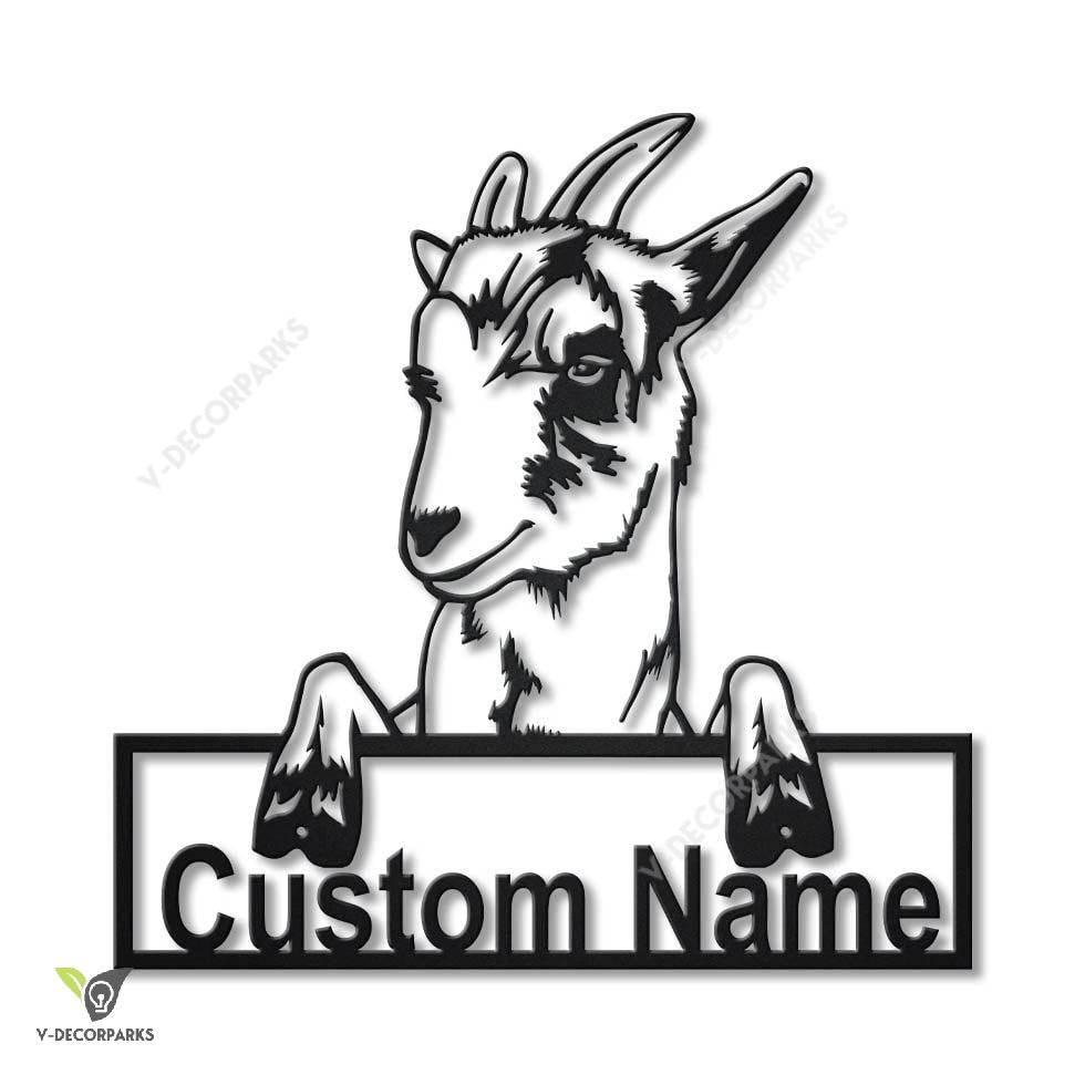 Personalized Goat Farm Monogram Metal Sign Art , Custom Goat Farmer Metal Sign, Farmer Lover Sign Decoration For Living Room