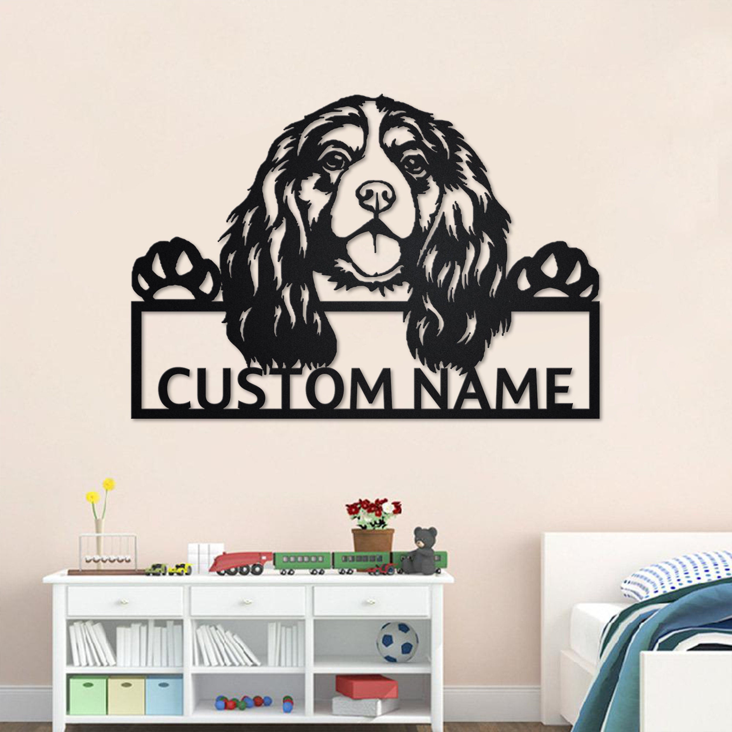 Personalized Cavalier King Charles Spaniel Metal Sign, Dog Metal Wall ...