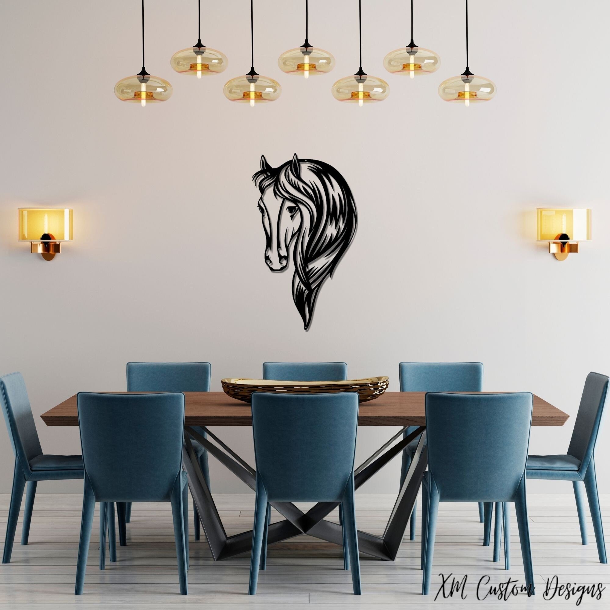 Horse Metal Wall Art, Horse Farm Decoration, Living Room Wall Art