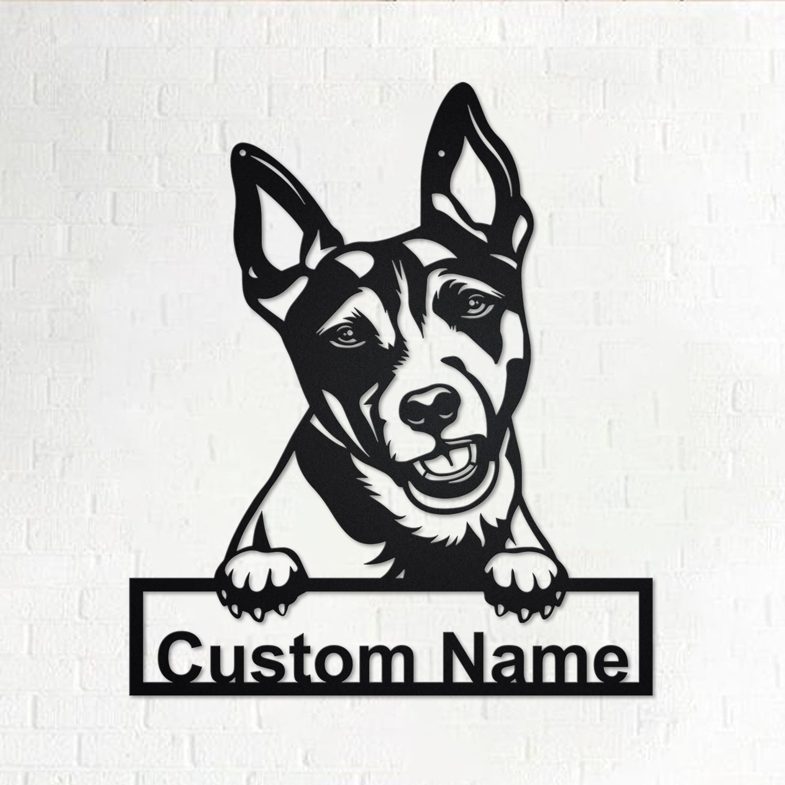 Custom Rat Terrier Dog Metal Wall Art, Personalized Rat Terrier Name