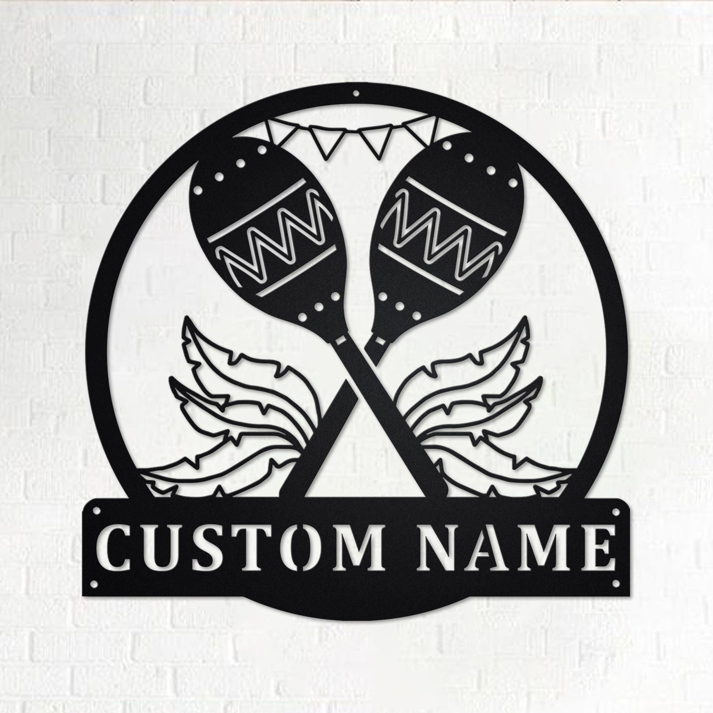Custom Maracas Musical Instrument Metal Wall Art, Personalized Maracas