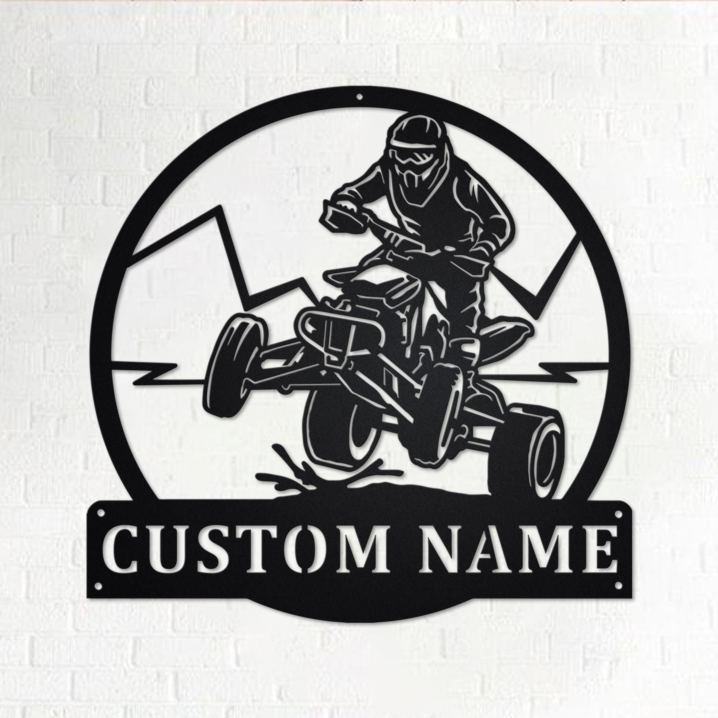Custom Atv Rider Metal Wall Art, Personalized Atv Rider Name Sign