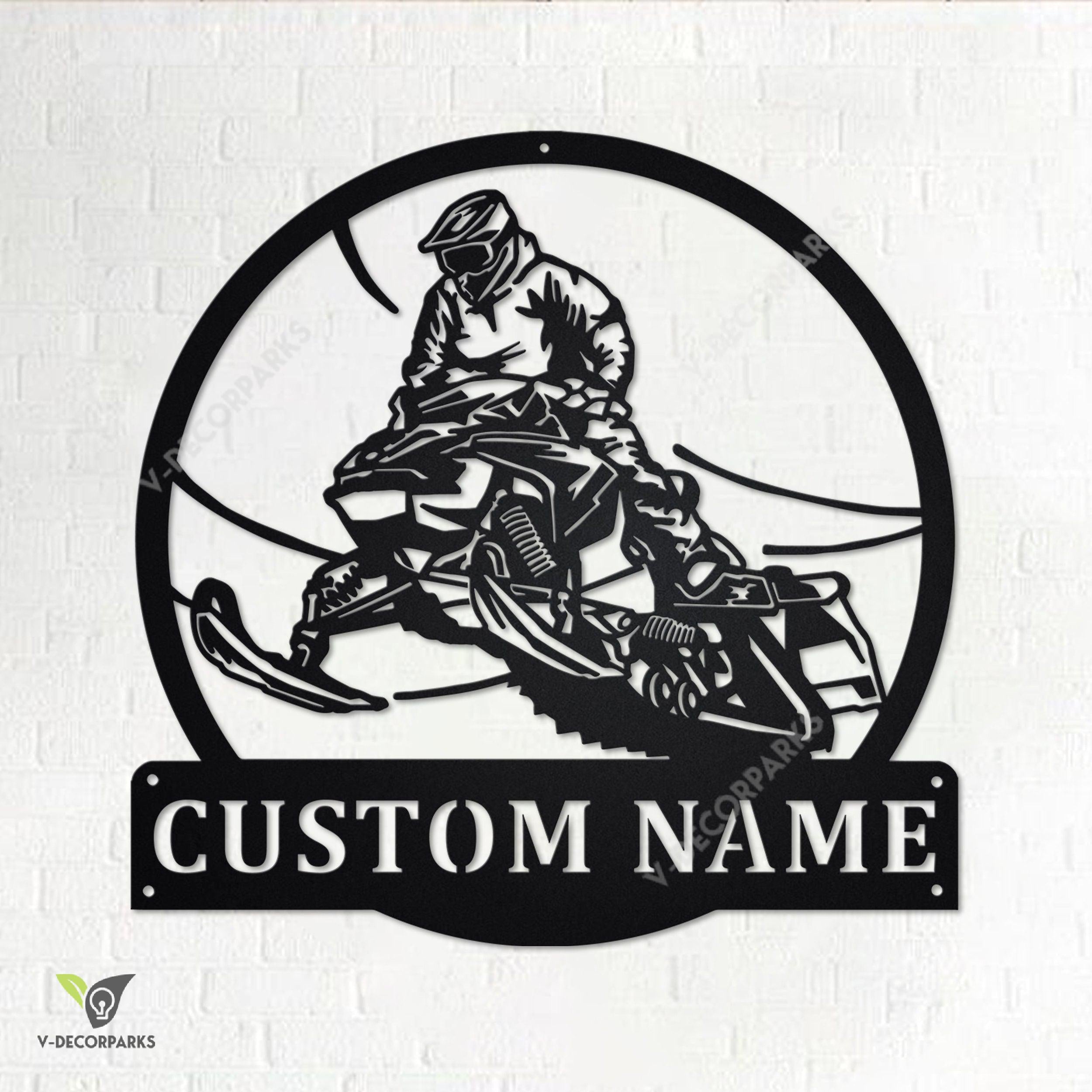 Custom Snowmobile Jump Metal Wall Art, Personalized Snowmobiler Name Sign Decoration For Room, Snowmobile Home Decor, Custom Snowmobile