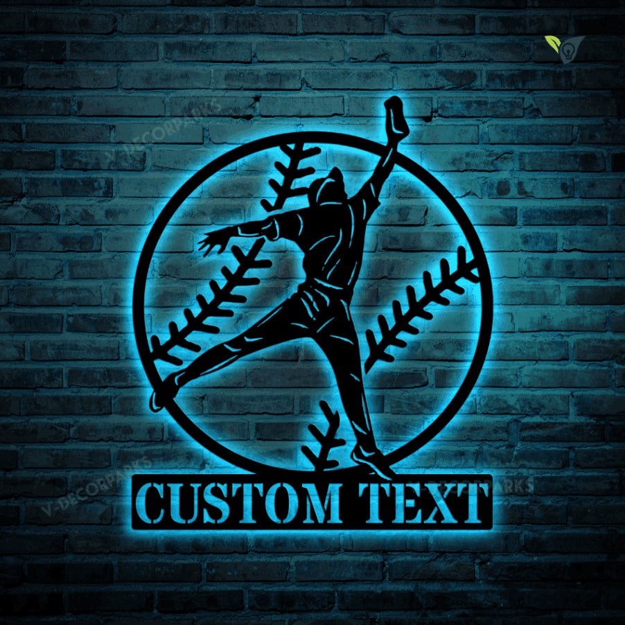 Custom Baseball Name Sign With Led Lights, Nursery Decor, Personalized ...