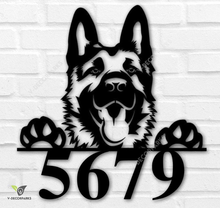 Custom German Shepherd Dog Metal Sign, Personalized Dog Name Sign, Dog Metal Wall Art, Dog