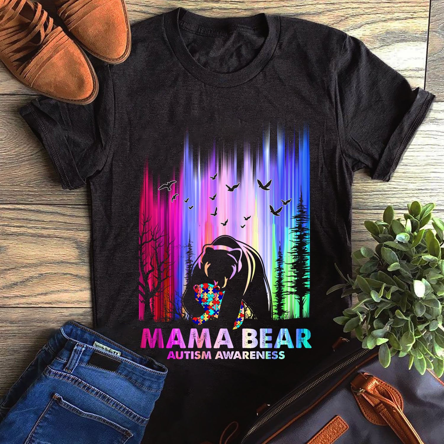 Mama Bear Autism Awareness Unisex T-shirt Hoodie Sweatshirt Plus Size S-5xl
