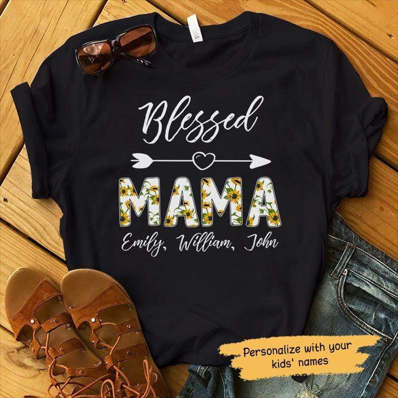 Blessed Mama Mothers Day Personalized Unisex T-shirt Hoodie S-5xl