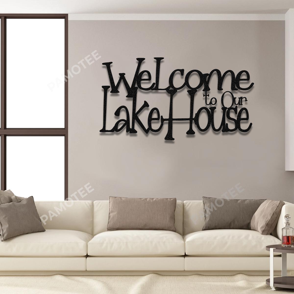 To Our Lake House Metal Wall Art Decor, Living Room Wall