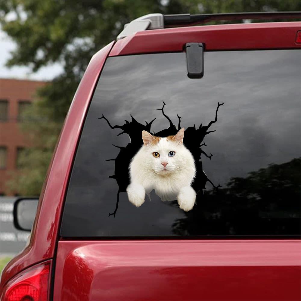 Turkish Van Cat Crack Car Stickers Cats Lover Window Vinyl Car Decals  Stickers For Cars
