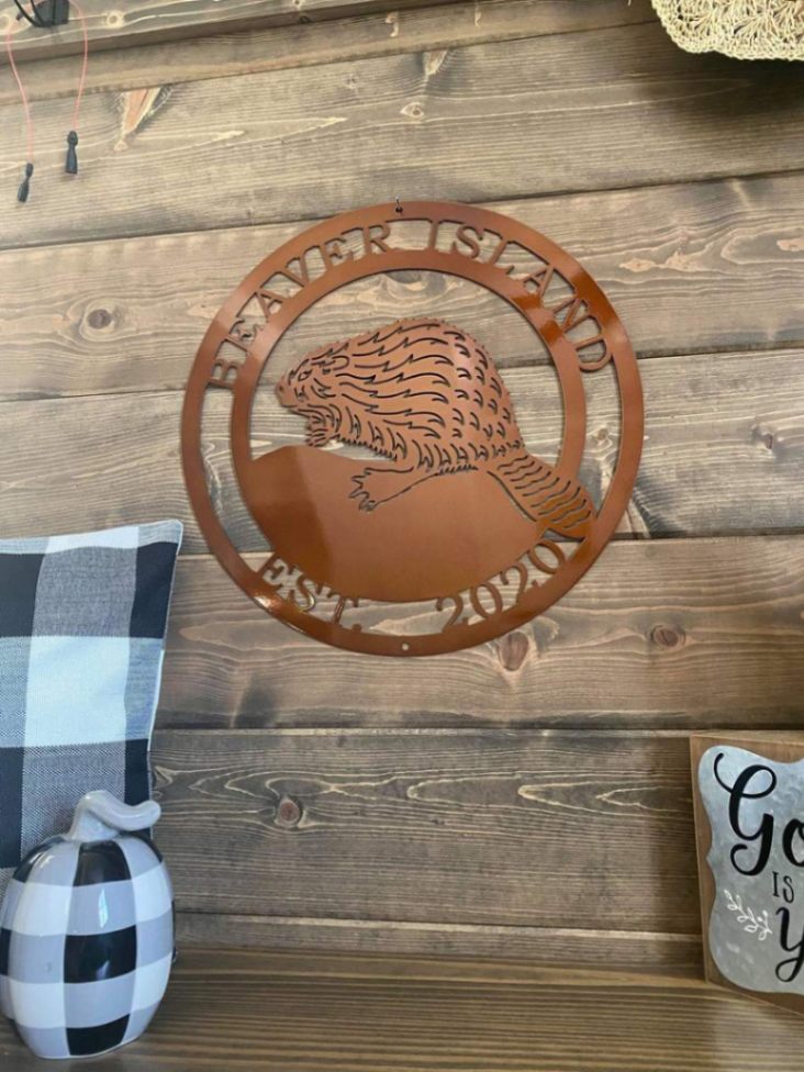 Personalized Beaver Sign, Cut Metal Sign, Metal Wall Art, Metal House Sign