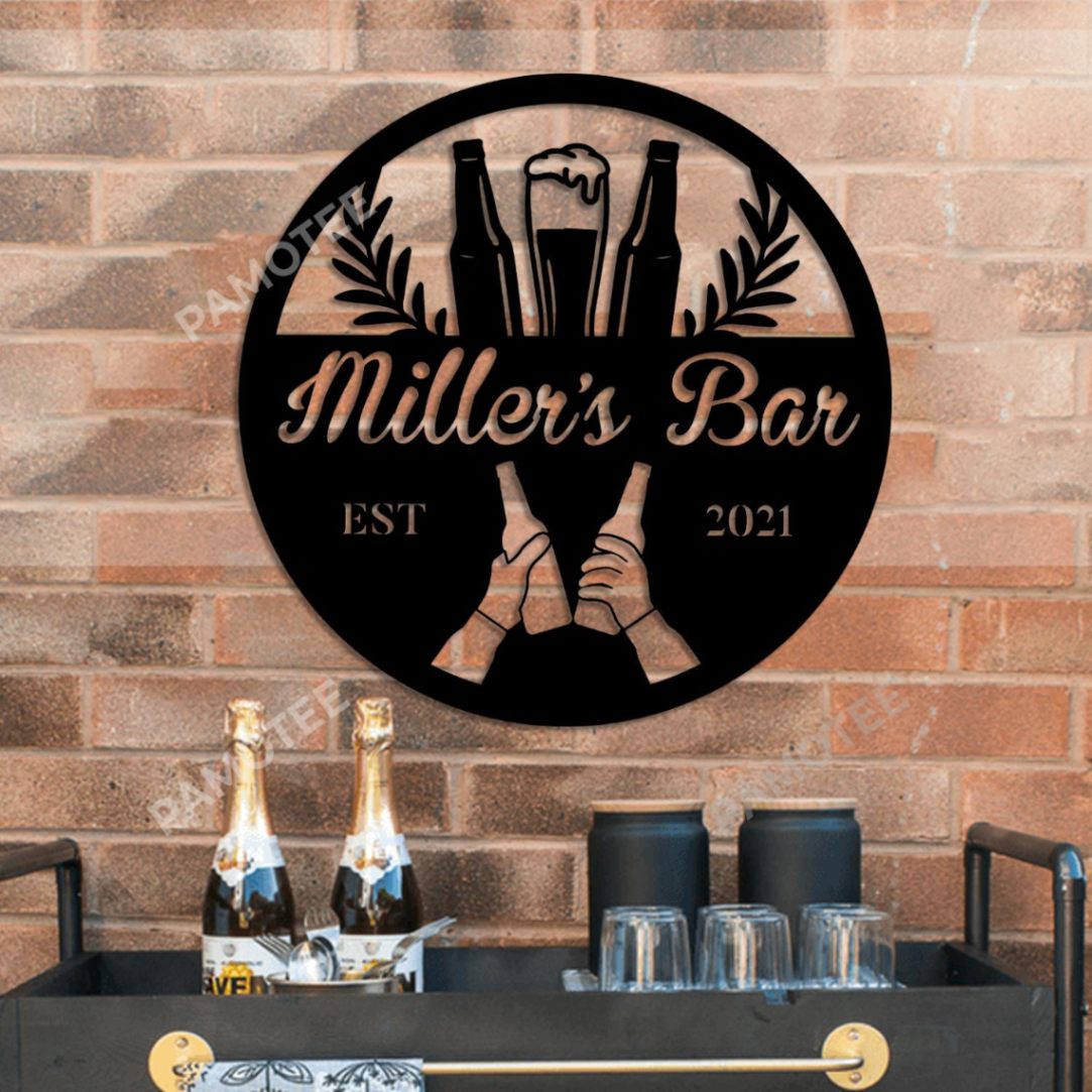 Custom Beer Metal Bar Wall Art, Home Decor For Beer Lovers, Choose Size