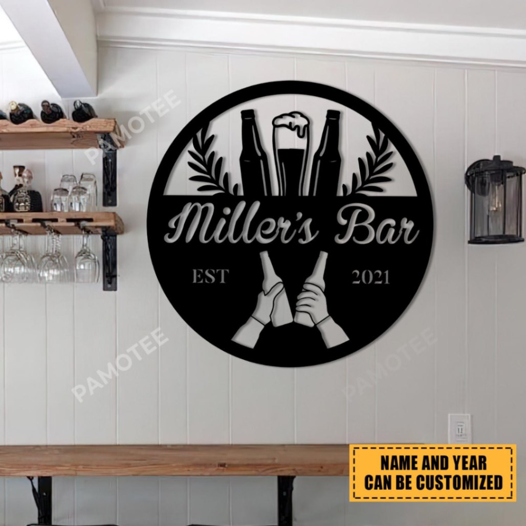 Custom Beer Metal Bar Wall Art, Home Decor For Beer Lovers, Choose Size