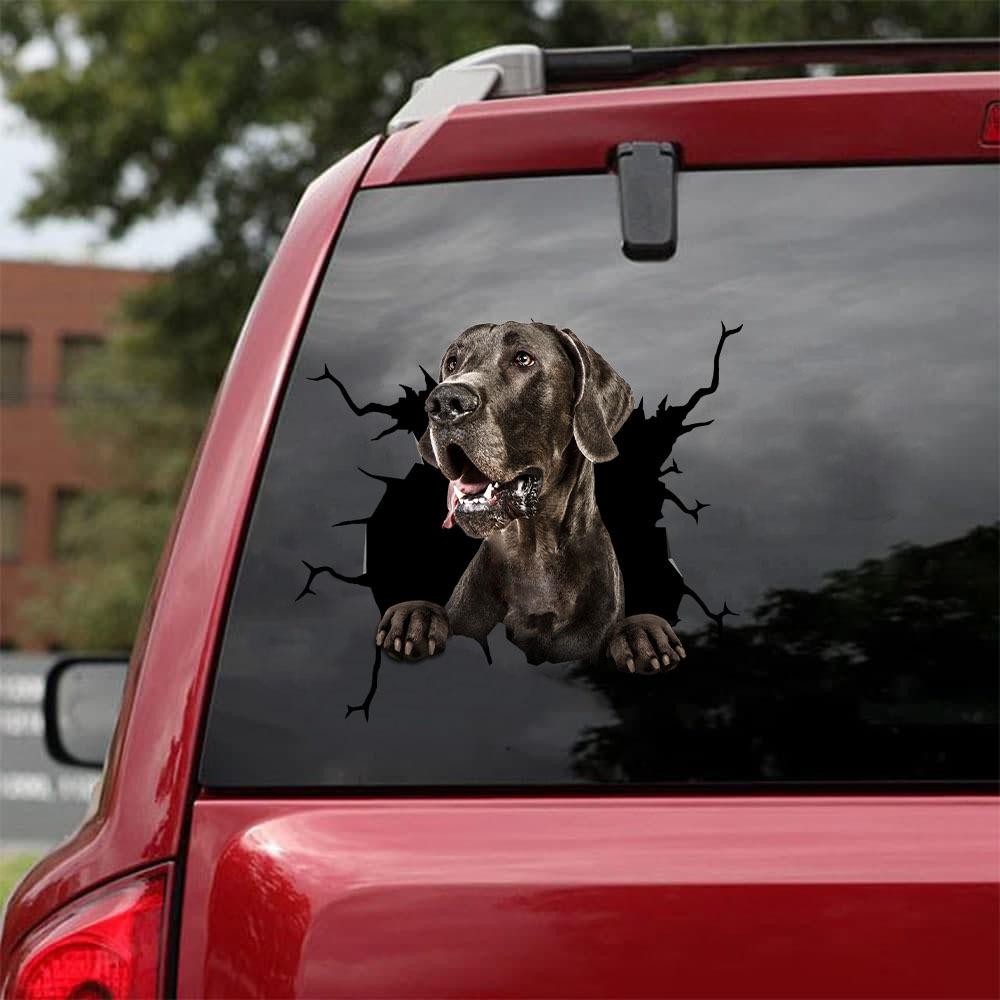 Great Dane Crack Car Stickers Dogs Lover Window Vinyl Car Decals  Stickers For Cars