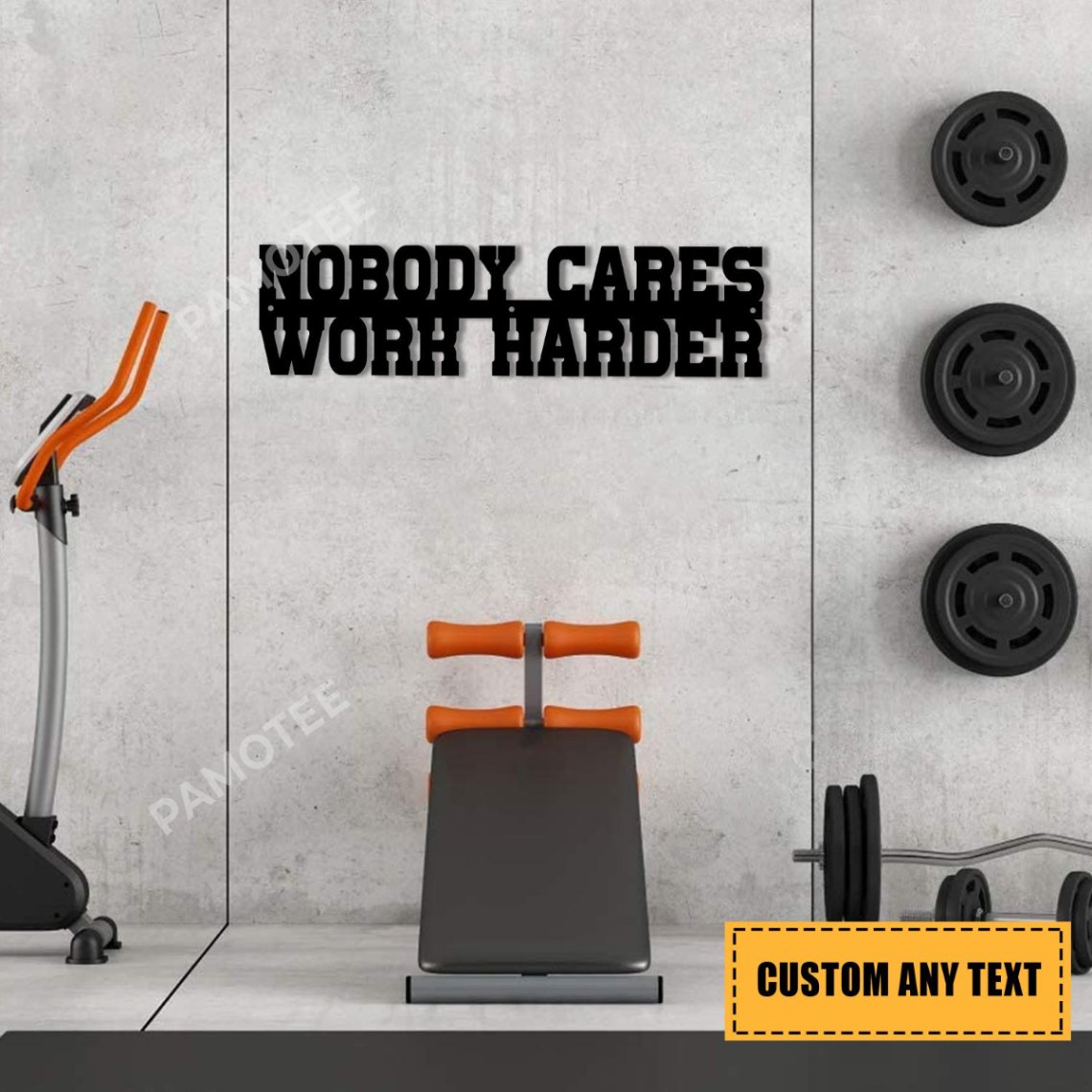 Nobody Cares Work Harder Metal Sign, Gym Club Decor, Small To Large Sizes