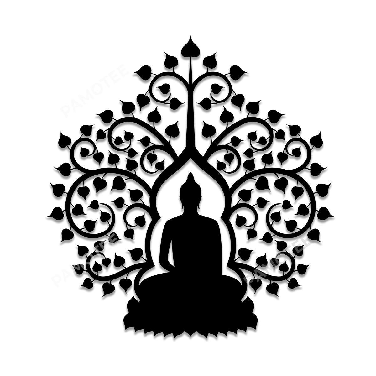 Buddha Tree Of Life Yoga Metal Sign, Wall Art Decor For Yoga Studio ...