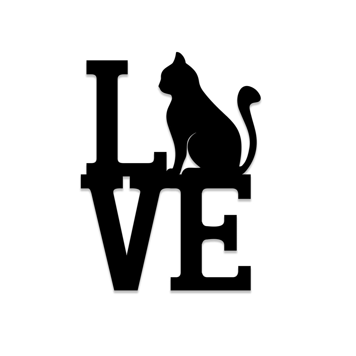Love With Sitting Black Cat Metal Art, Pet Plaque, Cat Lovers Gift