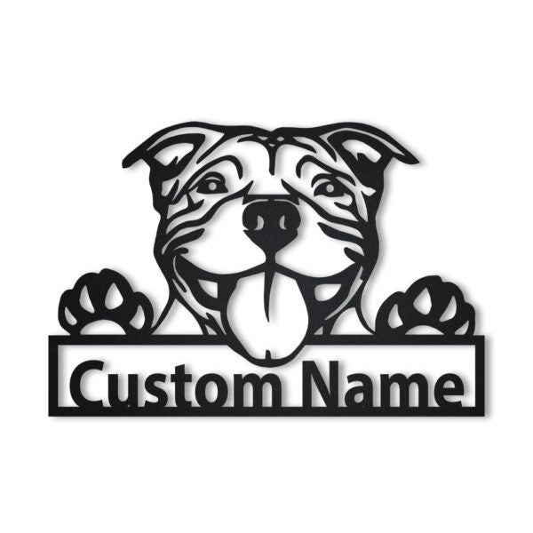 American Pit Bull Personalized Metal Wall Decor, Cut Metal Sign, Metal Wall Art, Metal House Sign