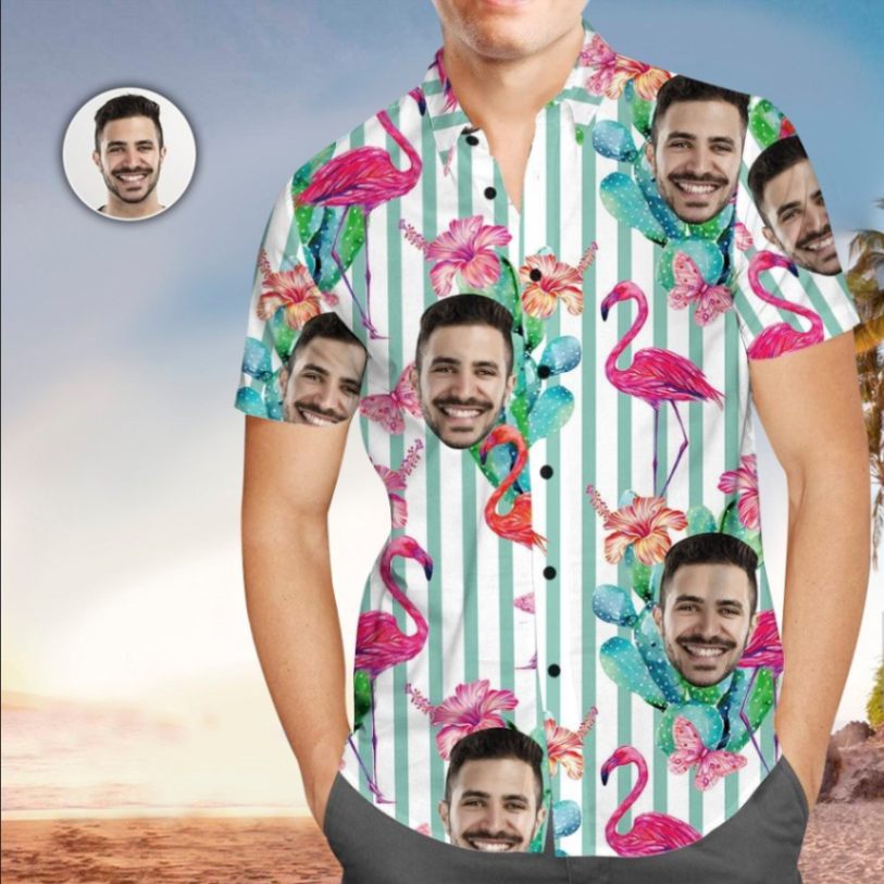 Custom Face Aloha Shirt, Perfect Hawaiian Shirt For Custom Face Lover, Hawaii Shirt Men, Aloha Shirt, Tropical Sleeve Summer All Size