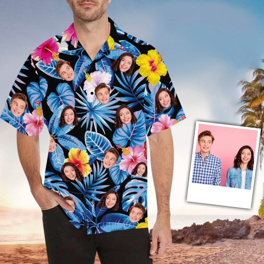 Custom Face Shirt, Custom Face Hawaiian Shirt For Custom Face Lovers, Hawaii Shirt Men, Aloha Shirt, Tropical Sleeve Summer All Size