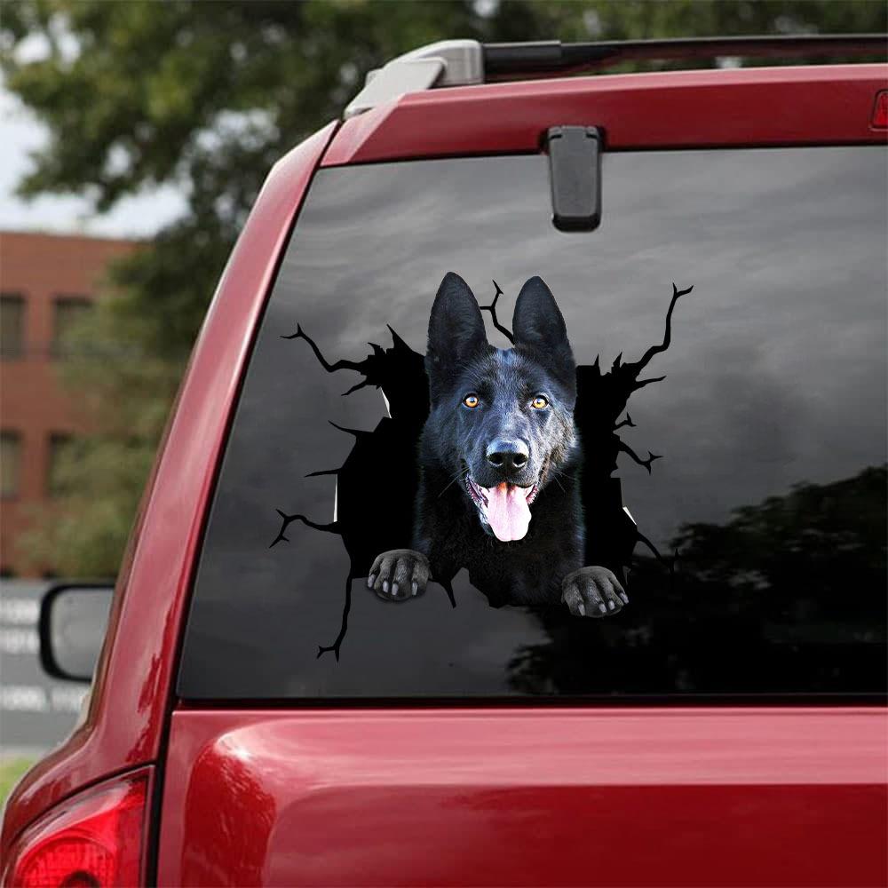German Shepherd Crack Car Stickers Dogs Lover Window Vinyl Car Decals  Stickers For Cars