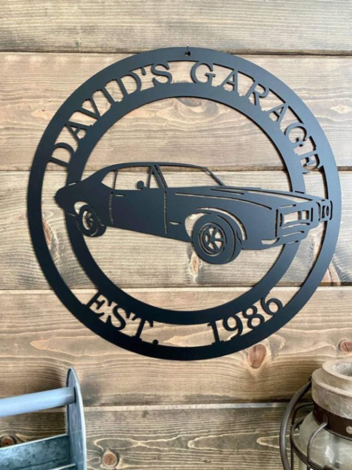 Personalized 1968 Pontiac Gto Sign, Cut Metal Sign, Metal Wall Art, Metal House Sign