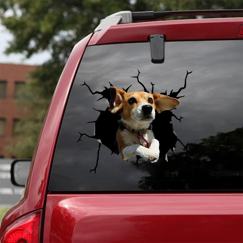 Beagle Crack Stickers Dogs Lover Window Vinyl Car Decals  Stickers For Cars