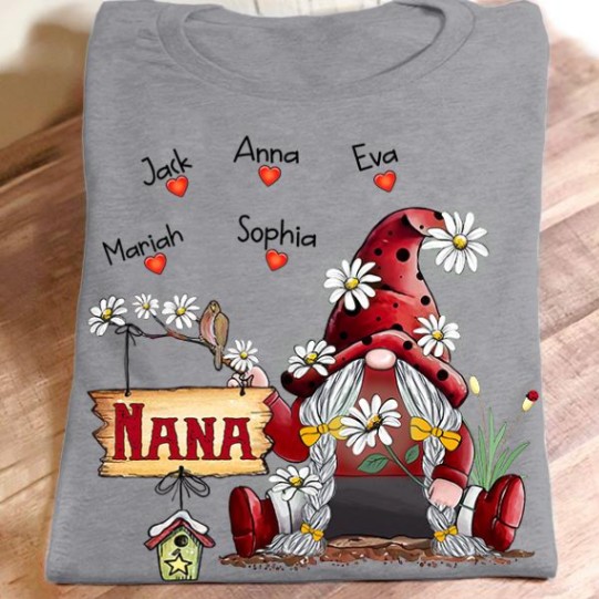 Personalized Name T-shirt New - Nana Gnome Gift Unisex T-shirt Hoodie Plus Size S-5xl