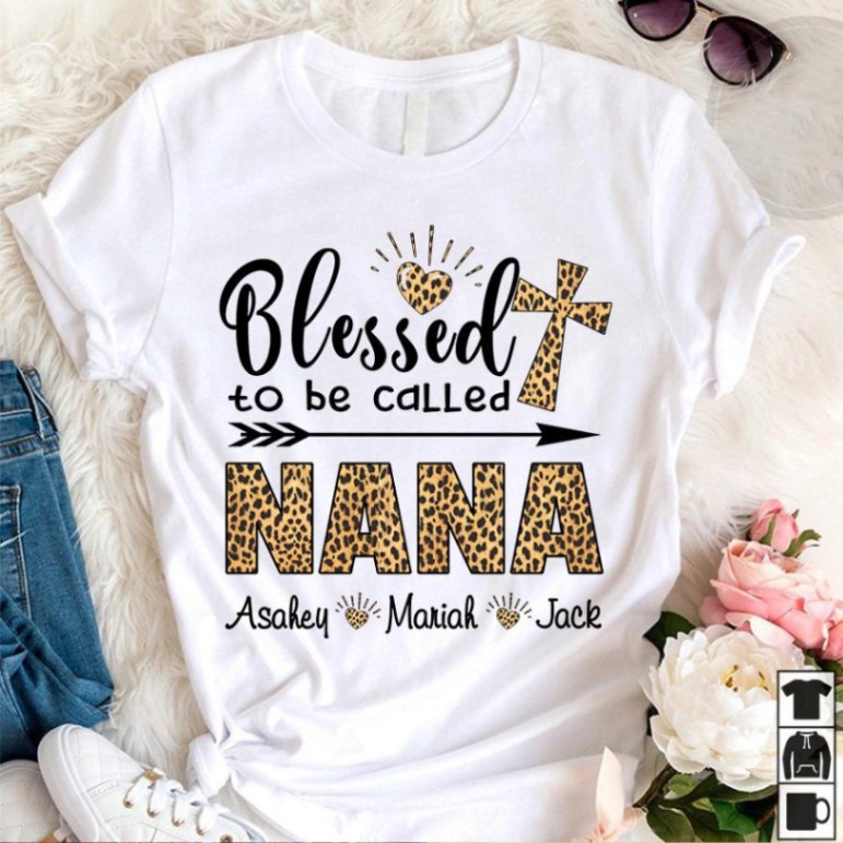 Personalized Name T-shirt Blessed To Be Called Nana Gift Unisex T-shirt Hoodie Plus Size S-5xl