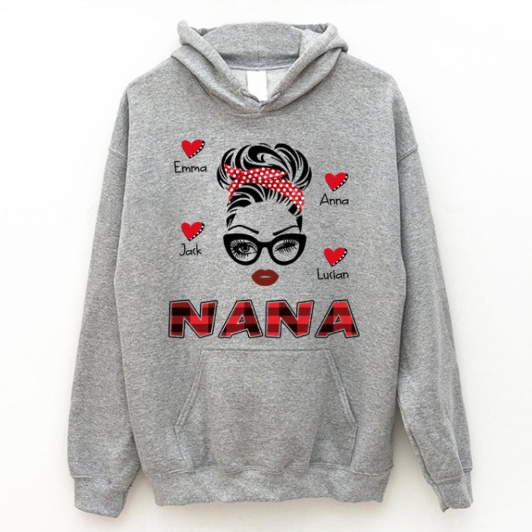 Personalized Hoodie Nana Heart Art New Gift Unisex T-shirt Hoodie Plus Size S-5xl