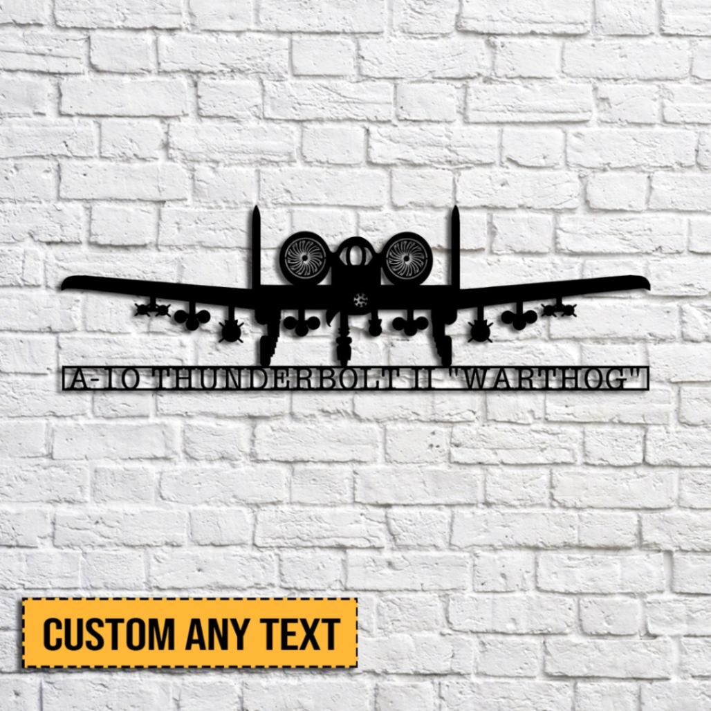 A-10 Thunderbolt Metal Wall Art, A-10 Warthog Personalized Air Force Name Sign, Air Force Veterans Metal Wall Decor