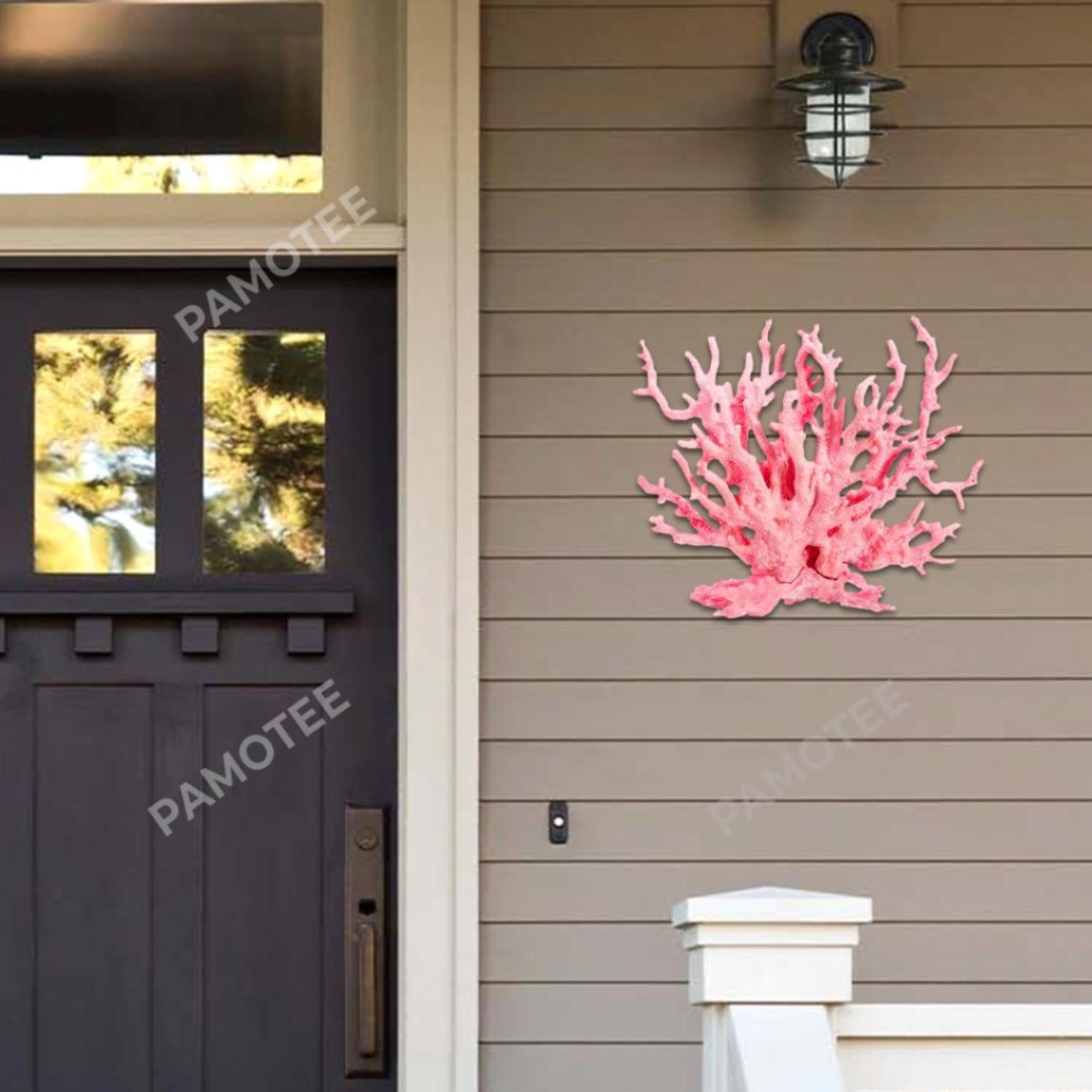 Pink Coral Metal Wall Decoration, Coral Sea Lovers Gift Idea