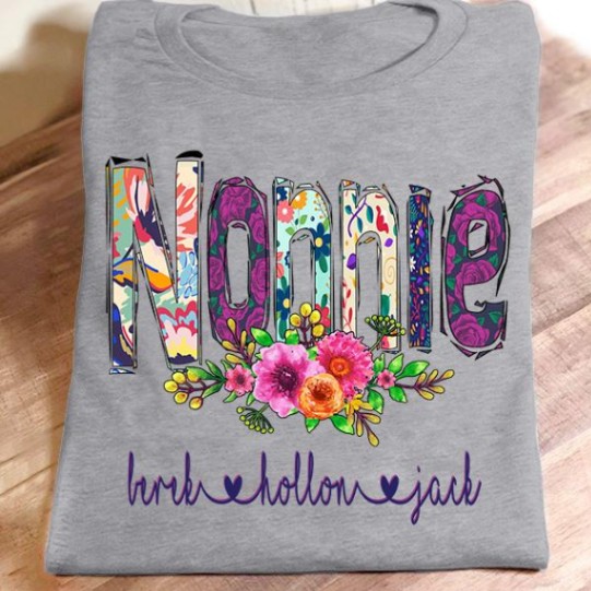 Personalized Name T-shirt Nonnie Art - N5 Gift Unisex T-shirt Hoodie Plus Size S-5xl