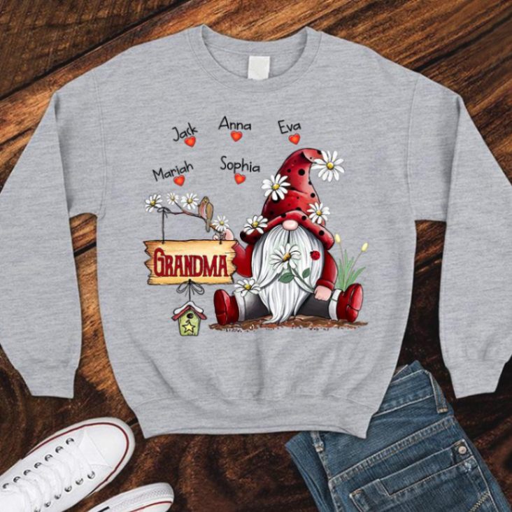 Personalized Sweatshirts Grandma Gnome Gift Unisex T-shirt Hoodie Plus Size S-5xl