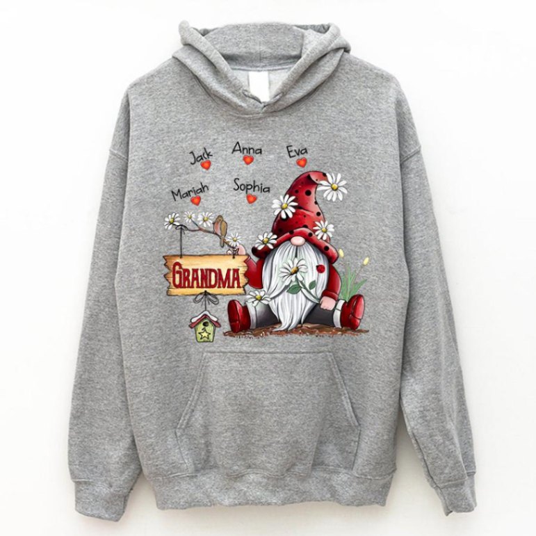 Personalized Hoodie Grandma Gnome Gift Unisex T-shirt Hoodie Plus Size S-5xl