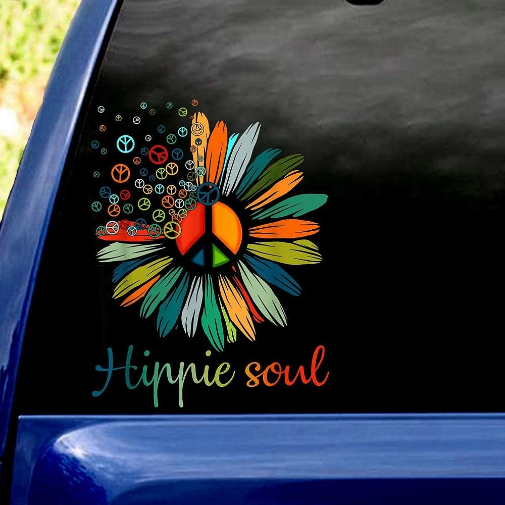 Hippie Soul Peace Sign Colorful Sticker Window Vinyl Car Decals  Stickers For Cars